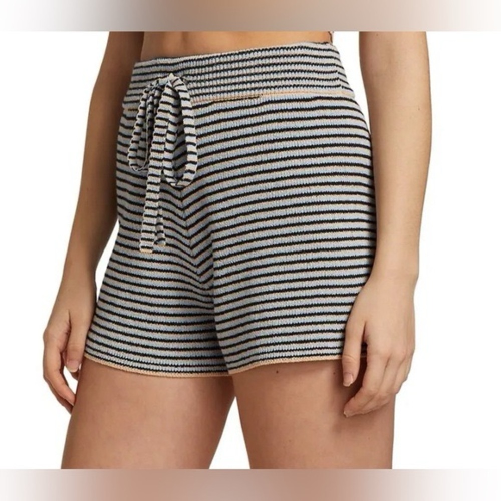 A.L.C. Billie Knit Striped Shorts, Size Medium
